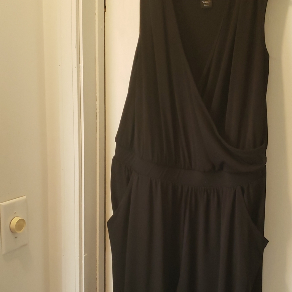 Black wide leg one piece